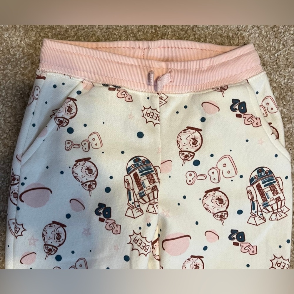 Star Wars R2D2 & BB8 Girls Sweatpants, Size small New